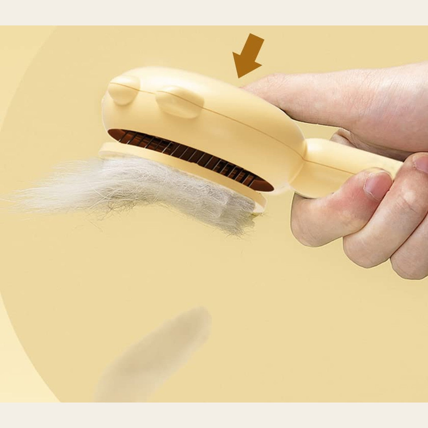 One-press eject: fur comes off the pins as a disc